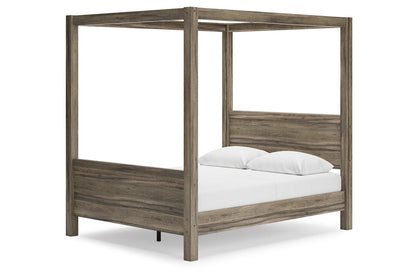 Shallifer Brown Queen Canopy Bed - SET | EB1104-161 | EB1104-171 | EB1104-198 - Bien Home Furniture &amp; Electronics