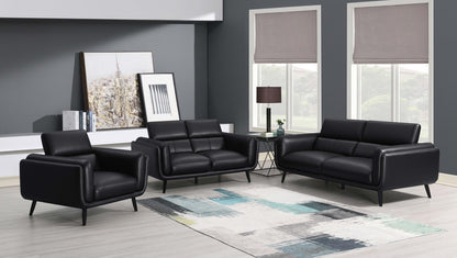 Shania Track Arms Loveseat with Tapered Legs Black - 509922 - Bien Home Furniture &amp; Electronics