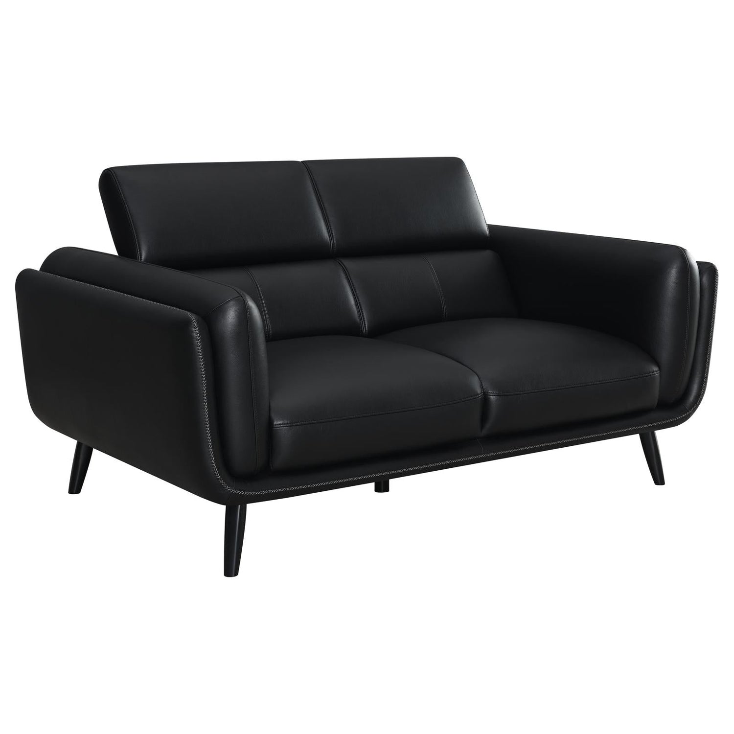 Shania Track Arms Loveseat with Tapered Legs Black - 509922 - Bien Home Furniture &amp; Electronics