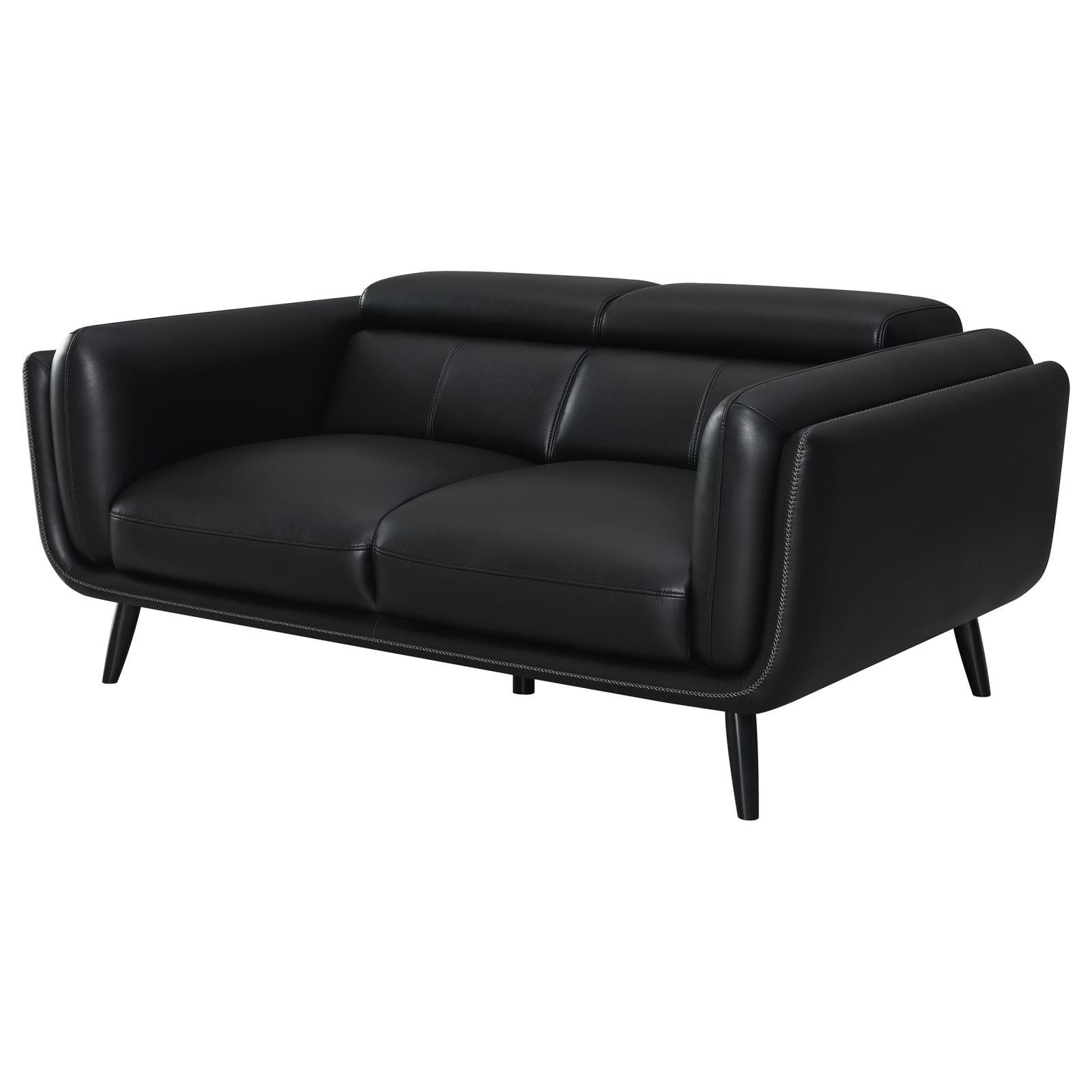 Shania Track Arms Loveseat with Tapered Legs Black - 509922 - Bien Home Furniture &amp; Electronics