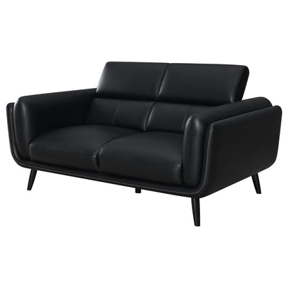 Shania Track Arms Loveseat with Tapered Legs Black - 509922 - Bien Home Furniture &amp; Electronics