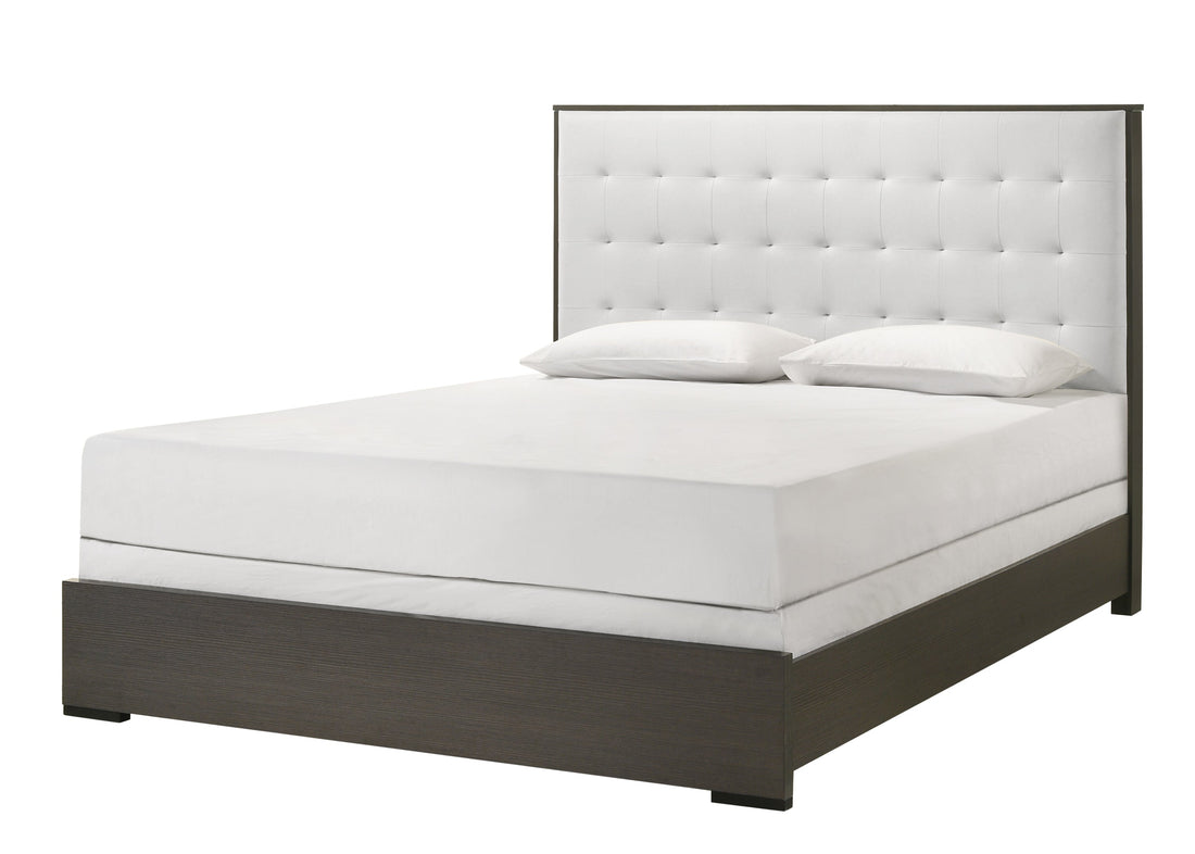 Sharpe Brown Full Upholstered Panel Bed - SET | B4100-F-HB | B4100-F-FB | B4100-FT-RAIL | - Bien Home Furniture &amp; Electronics