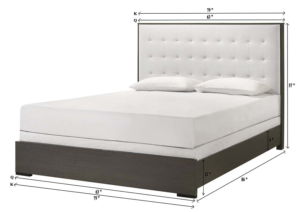 Sharpe Brown King Upholstered Panel Bed - SET | B4100-K-HB | B4100-K-FB | B4100-KQ-RAIL | - Bien Home Furniture &amp; Electronics