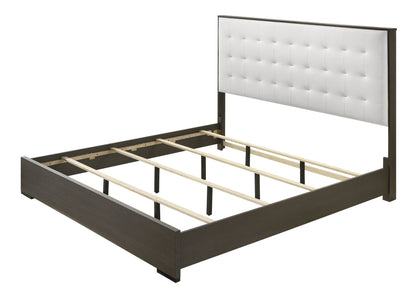Sharpe Brown Queen Upholstered Panel Bed - SET | B4100-Q-HB | B4100-Q-FB | B4100-KQ-RAIL | - Bien Home Furniture &amp; Electronics