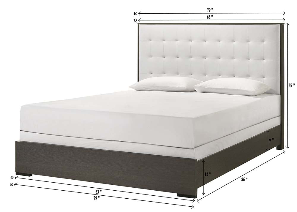 Sharpe Brown Queen Upholstered Panel Bed - SET | B4100-Q-HB | B4100-Q-FB | B4100-KQ-RAIL | - Bien Home Furniture &amp; Electronics