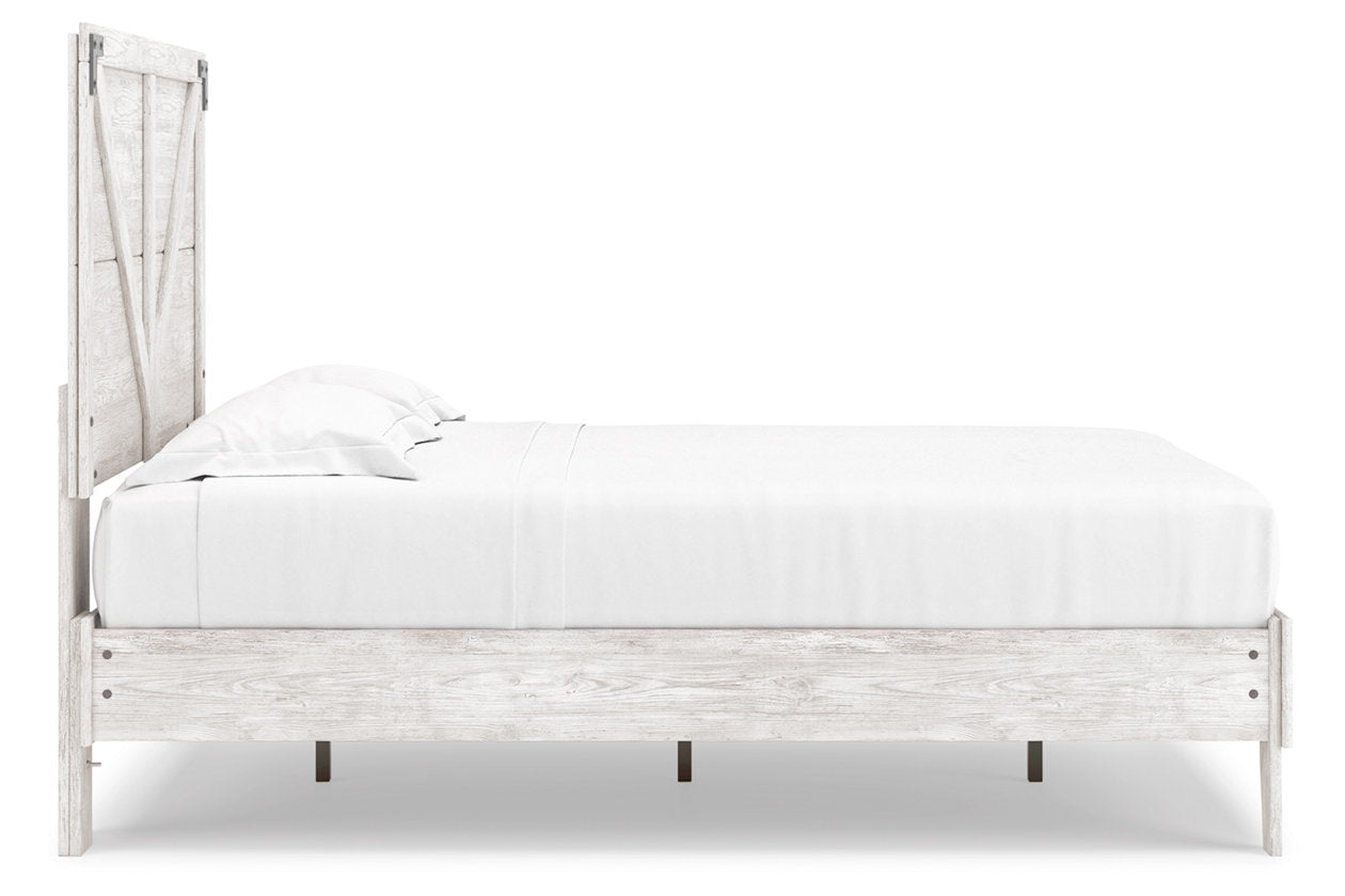 Shawburn White/Dark Charcoal Gray Full Crossbuck Panel Platform Bed - SET | EB4121-112 | EB4121-156 - Bien Home Furniture &amp; Electronics