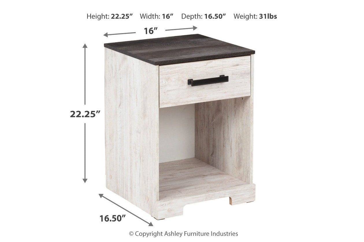 Shawburn Whitewash/Charcoal Gray Nightstand - EB4121-191 - Bien Home Furniture &amp; Electronics