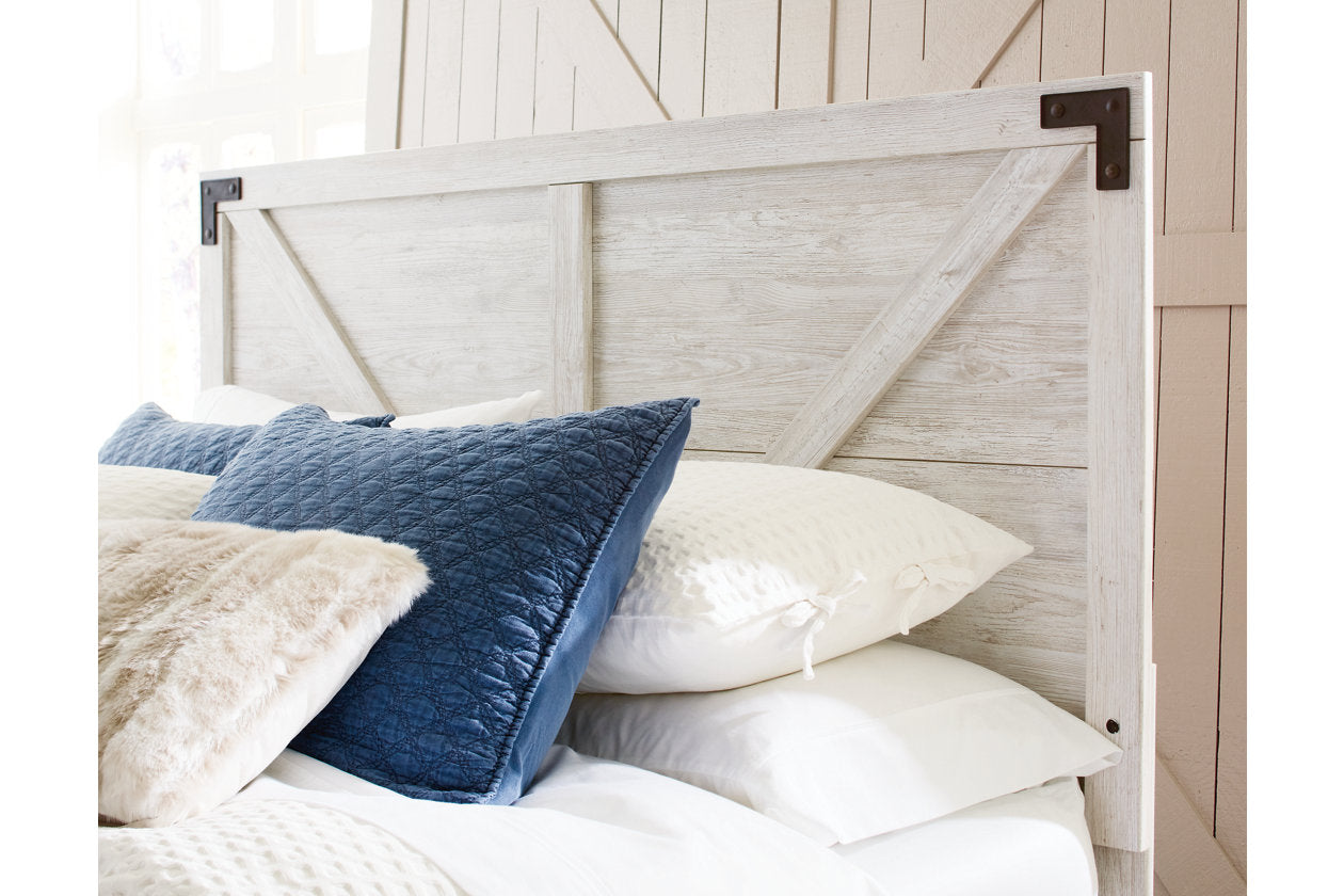 Shawburn Whitewash Queen Crossbuck Panel Headboard - EB4121-157 - Bien Home Furniture &amp; Electronics
