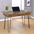 Sheeran Rustic Amber Writing Desk with 4 Hidden Storages - 802011 - Bien Home Furniture & Electronics