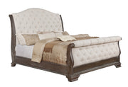 Sheffield Antique Gray Queen Upholstered Sleigh Bed - SET | B1120-88-Q-HB | B1120-88-Q-FB | B1120-88-KQ-RL - Bien Home Furniture & Electronics