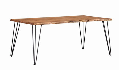Sherman Natural Acacia/Matte Black Rectangular Dining Table - 190911 - Bien Home Furniture &amp; Electronics