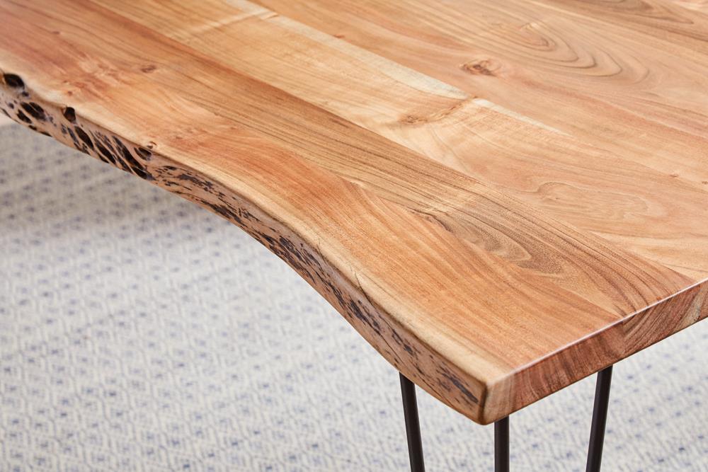 Sherman Natural Acacia/Matte Black Rectangular Dining Table - 190911 - Bien Home Furniture &amp; Electronics