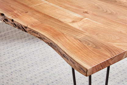 Sherman Natural Acacia/Matte Black Rectangular Dining Table - 190911 - Bien Home Furniture &amp; Electronics