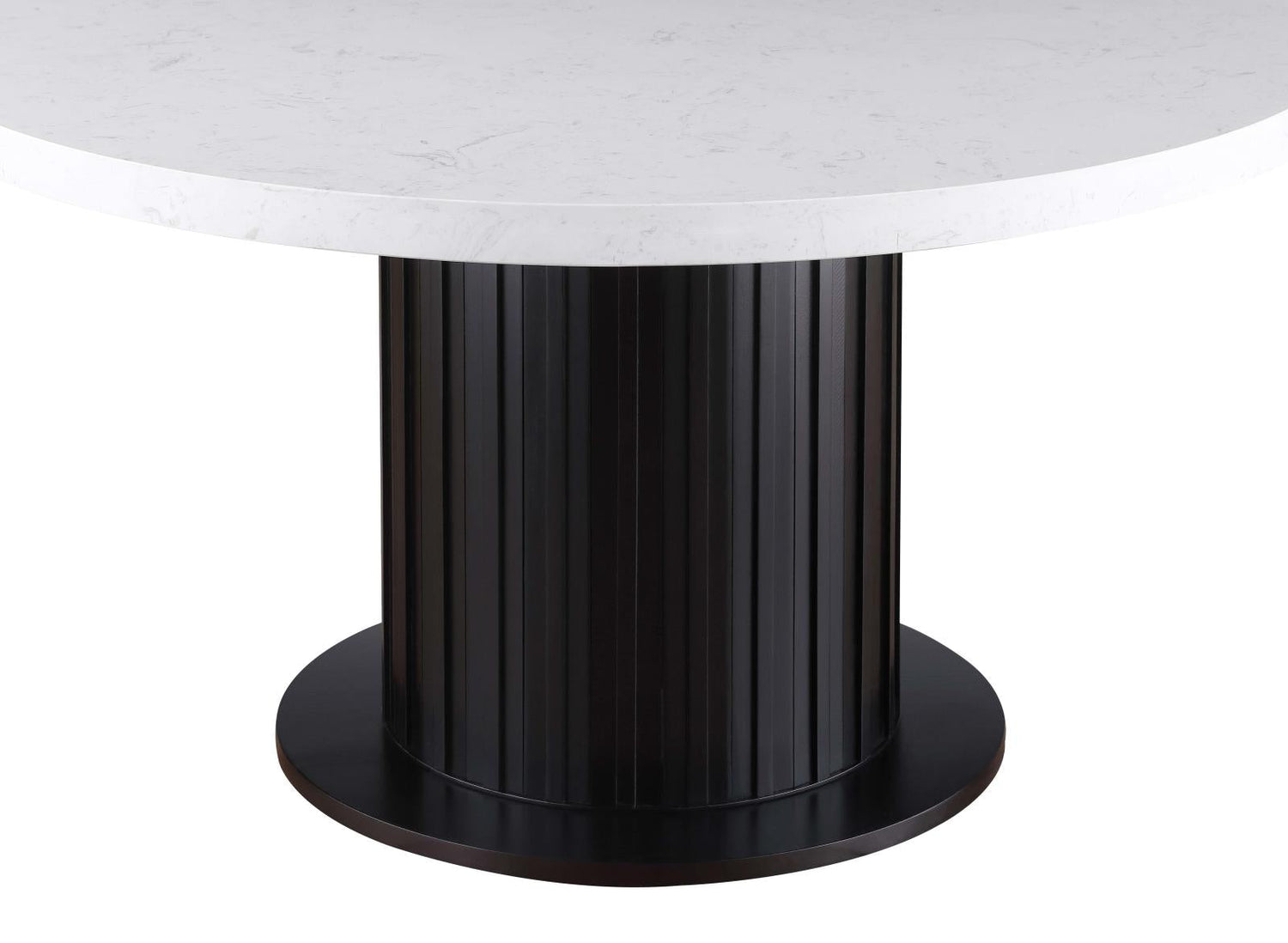 Sherry 5-Piece Round Dining Set with Beige Fabric Chairs - 115490-S5 - Bien Home Furniture &amp; Electronics