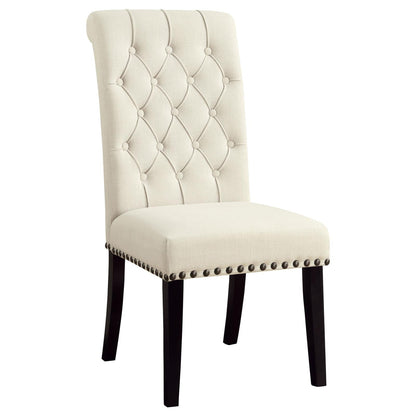 Sherry 5-Piece Round Dining Set with Beige Fabric Chairs - 115490-S5 - Bien Home Furniture &amp; Electronics
