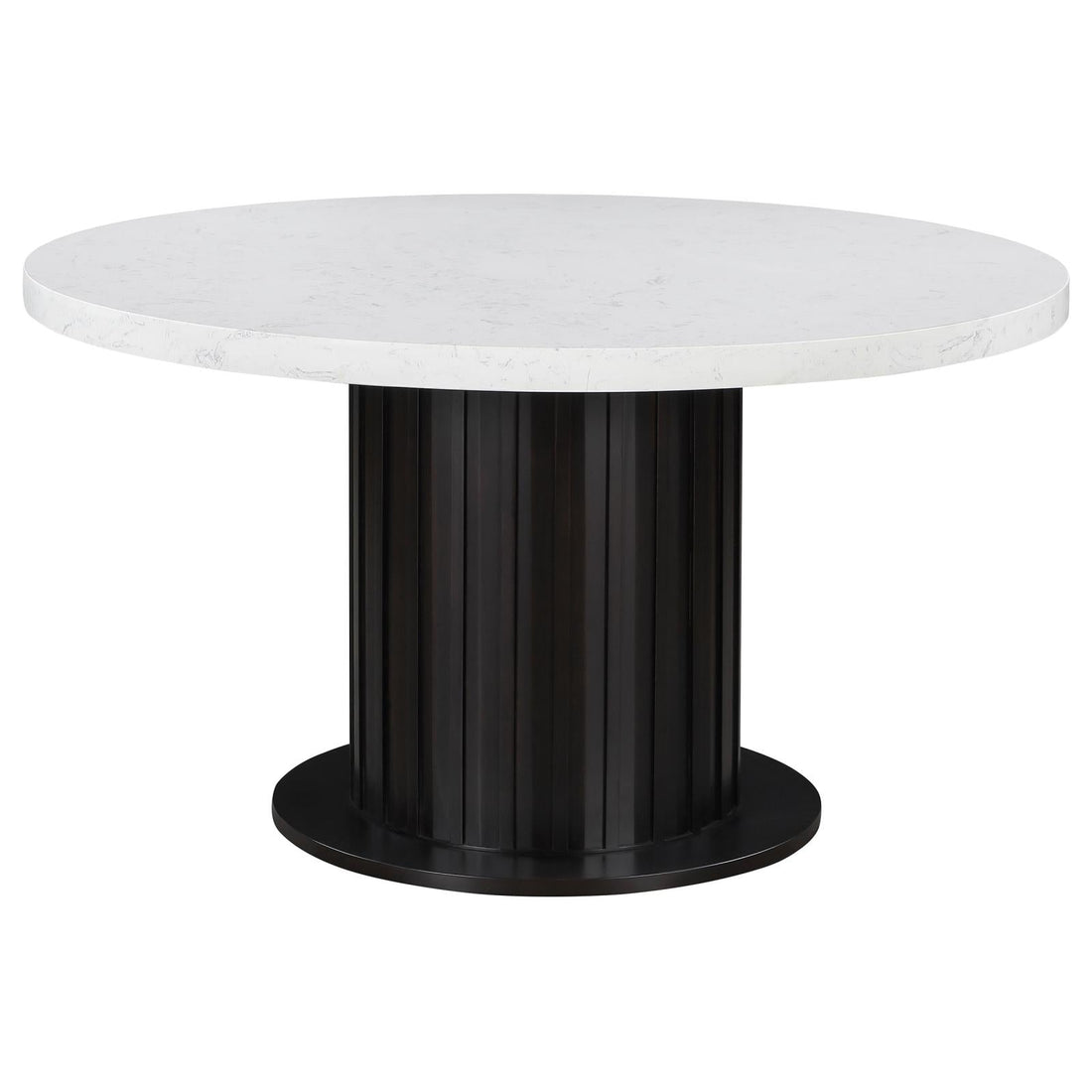 Sherry Rustic Espresso/White Round Dining Table - 115490 - Bien Home Furniture &amp; Electronics