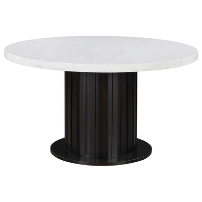 Sherry Rustic Espresso/White Round Dining Table - 115490 - Bien Home Furniture &amp; Electronics