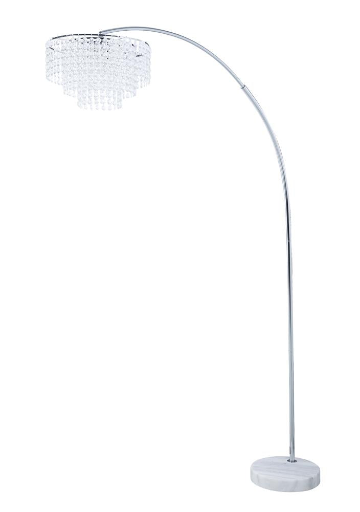 Shirley Marble Base Floor Lamp Chrome/Crystal - 920065 - Bien Home Furniture &amp; Electronics