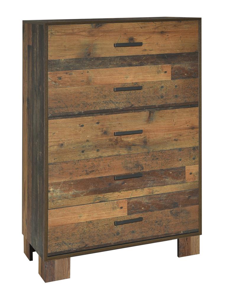 Sidney Rustic Pine 5-Drawer Chest - 223145 - Bien Home Furniture &amp; Electronics