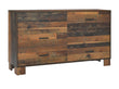 Sidney Rustic Pine 6-Drawer Dresser - 223143 - Bien Home Furniture & Electronics