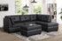 Sienna Black Faux Leather Sectional with Ottoman - SIENNA - BLK - Bien Home Furniture & Electronics