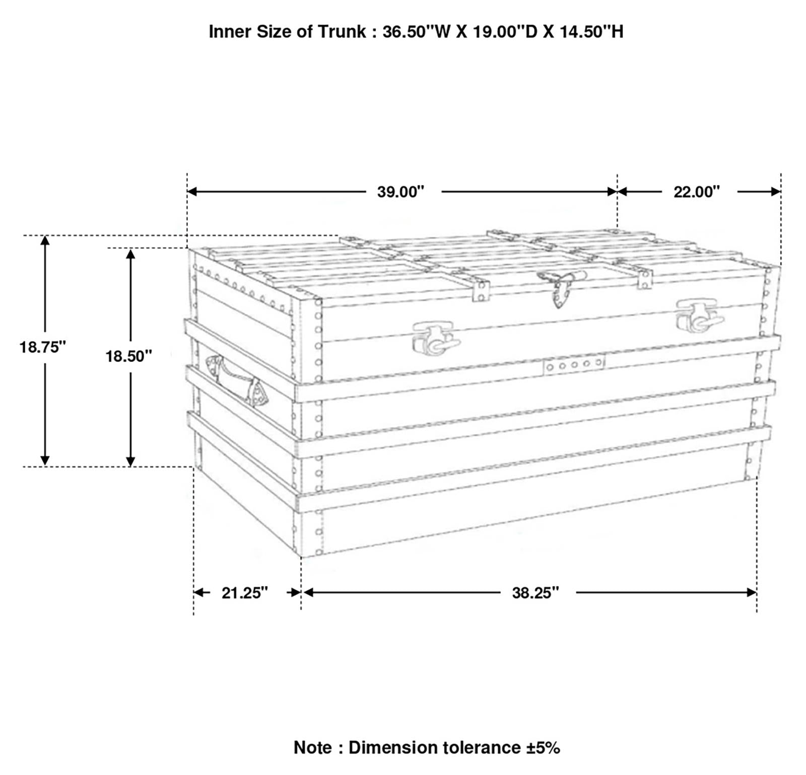 Simmons Natural/Black Rectangular Storage Trunk - 959553 - Bien Home Furniture &amp; Electronics
