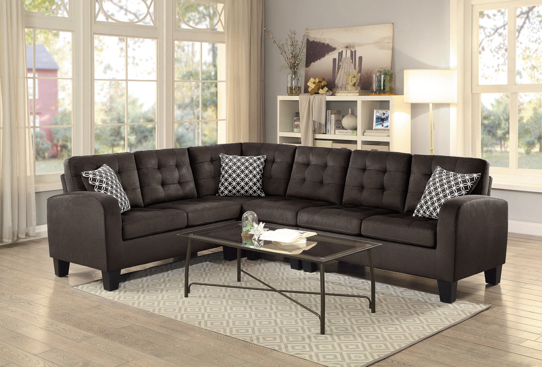 Sinclair Chocolate Reversible Sectional - SET | 8202CH-CA | 8202CH-TS - Bien Home Furniture &amp; Electronics