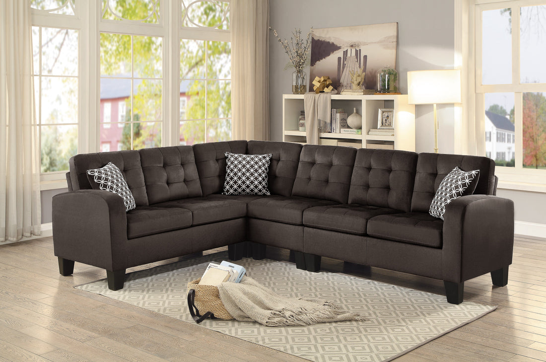 Sinclair Chocolate Reversible Sectional - SET | 8202CH-CA | 8202CH-TS - Bien Home Furniture &amp; Electronics