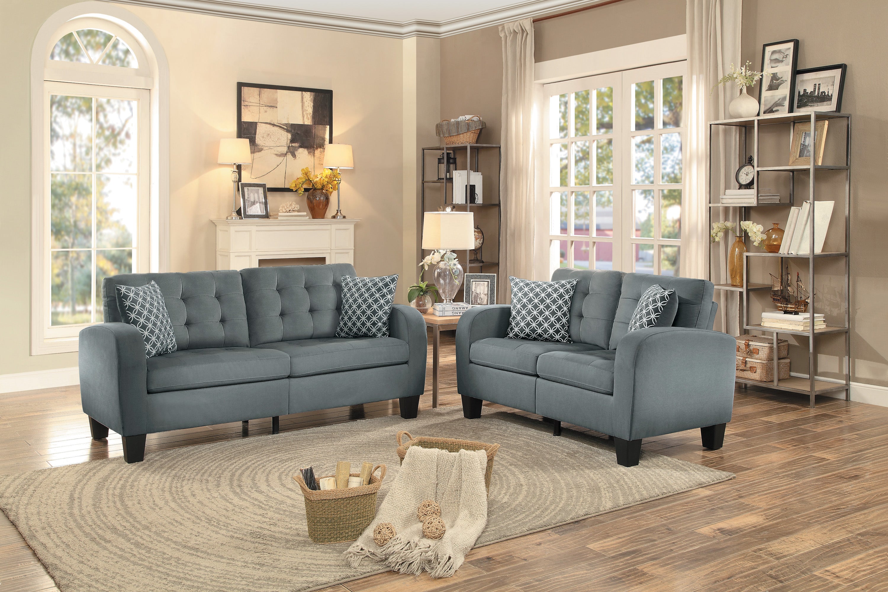 Sinclair Gray Loveseat - 8202GRY-2 - Bien Home Furniture &amp; Electronics