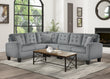 Sinclair Gray Reversible Sectional - SET | 8202GRY-CA | 8202GRY-TS - Bien Home Furniture & Electronics