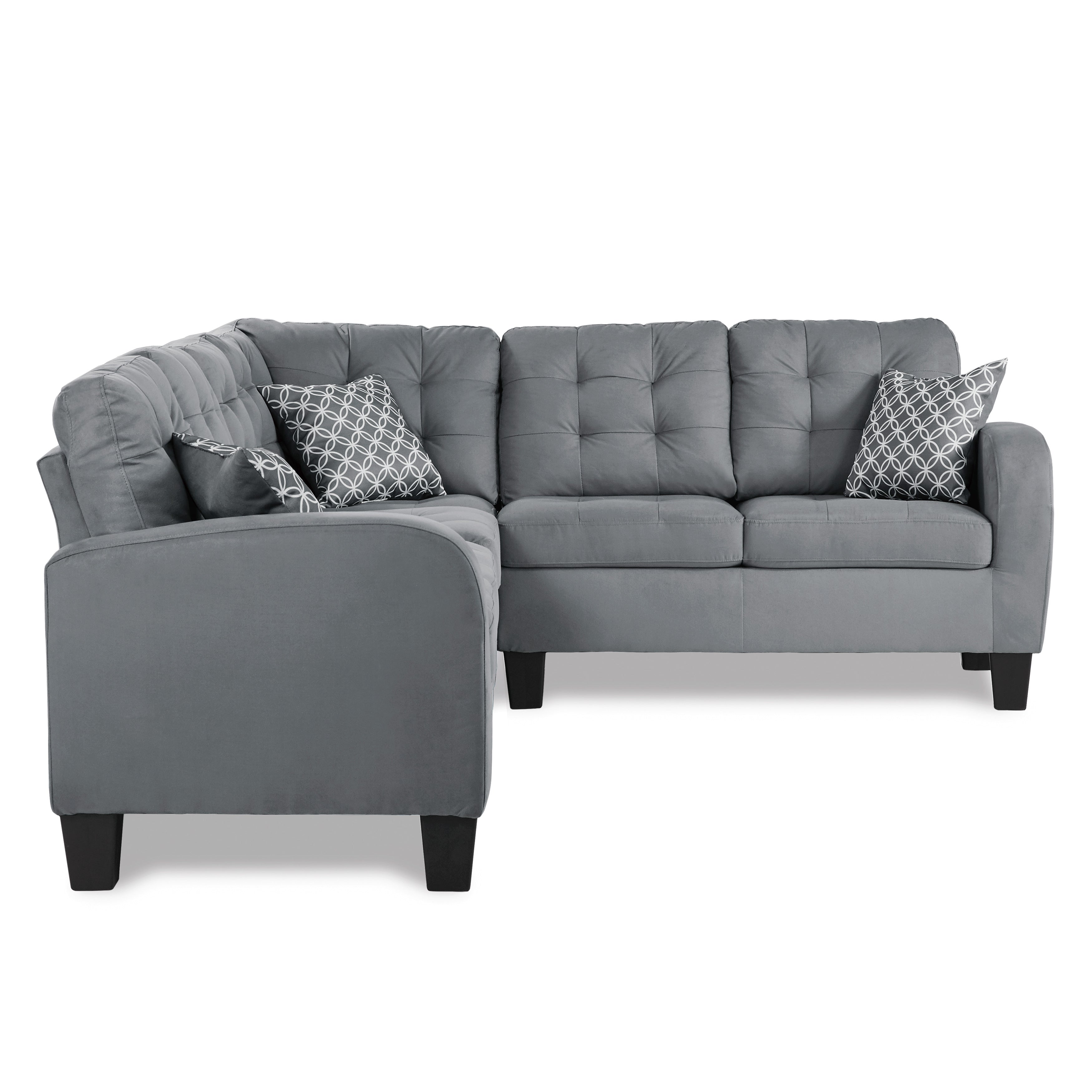 Sinclair Gray Reversible Sectional - SET | 8202GRY-CA | 8202GRY-TS - Bien Home Furniture &amp; Electronics