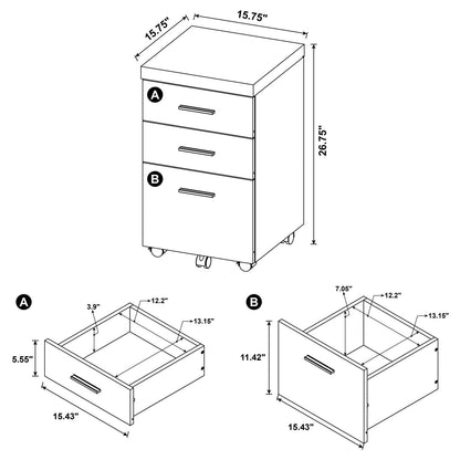 Skeena 3-Piece Desk Set - 800901-S3 - Bien Home Furniture &amp; Electronics