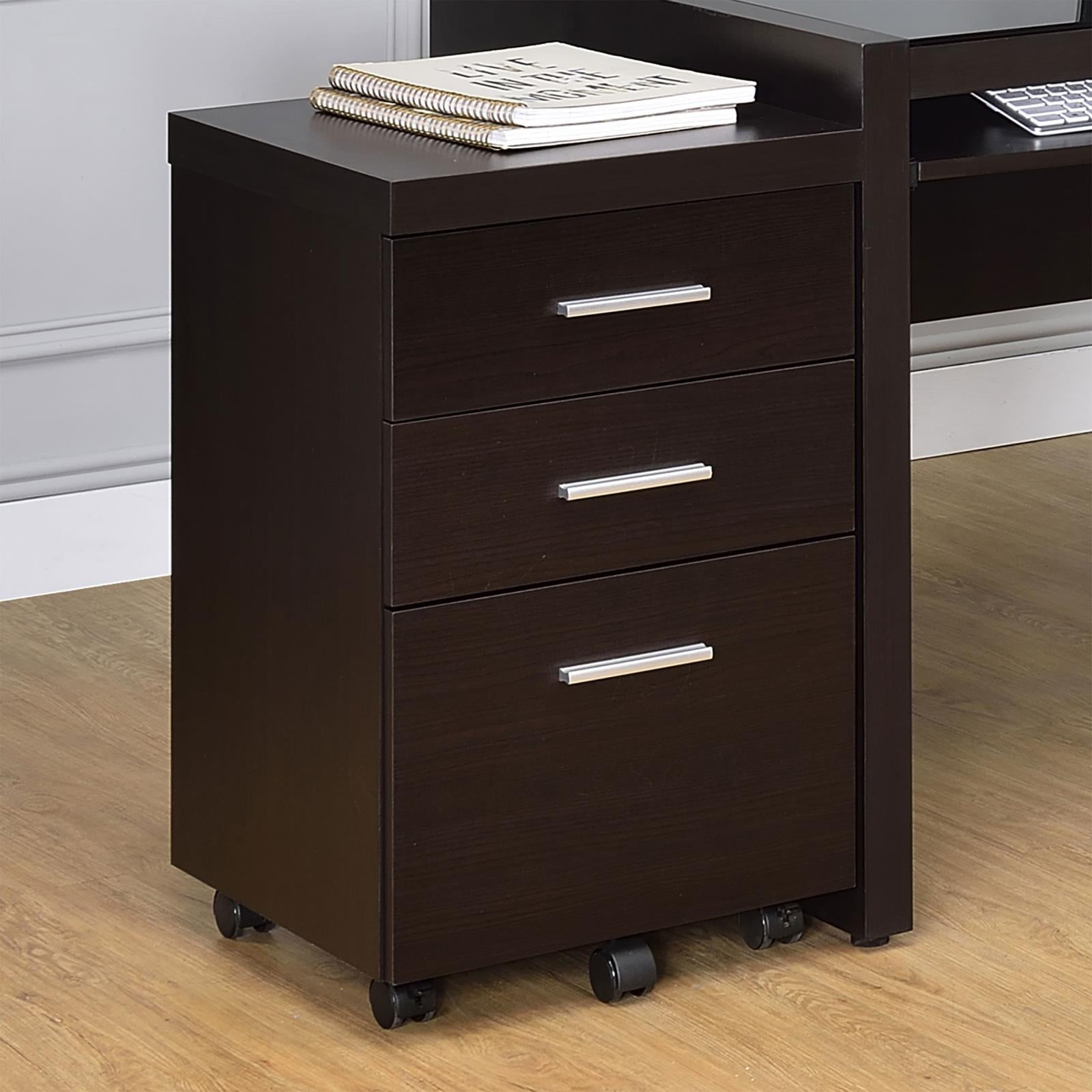 Skeena Cappuccino 3-Drawer Mobile Storage Cabinet - 800903 - Bien Home Furniture &amp; Electronics