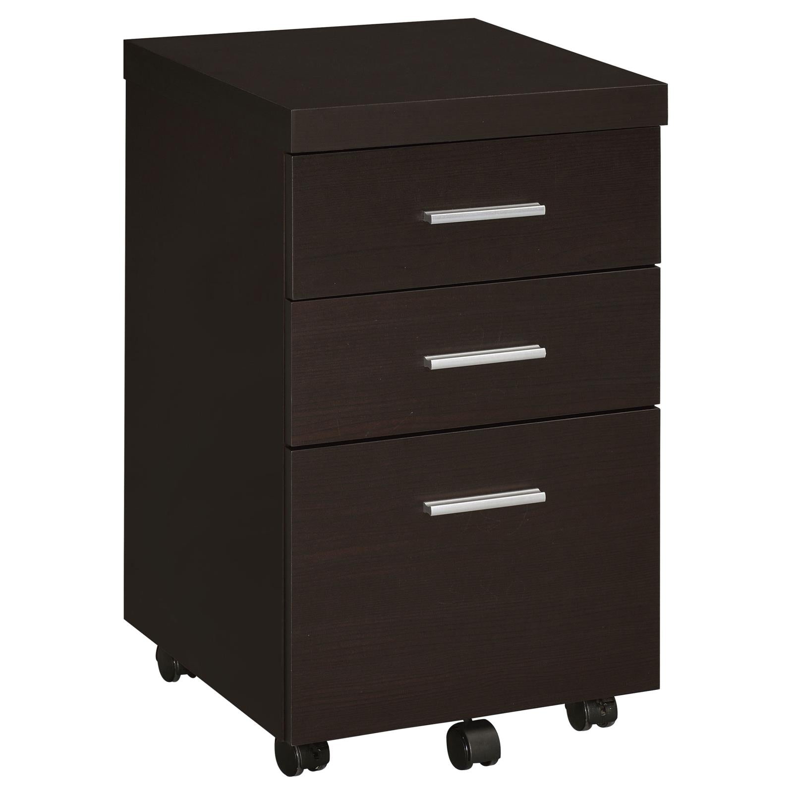 Skeena Cappuccino 3-Drawer Mobile Storage Cabinet - 800903 - Bien Home Furniture &amp; Electronics