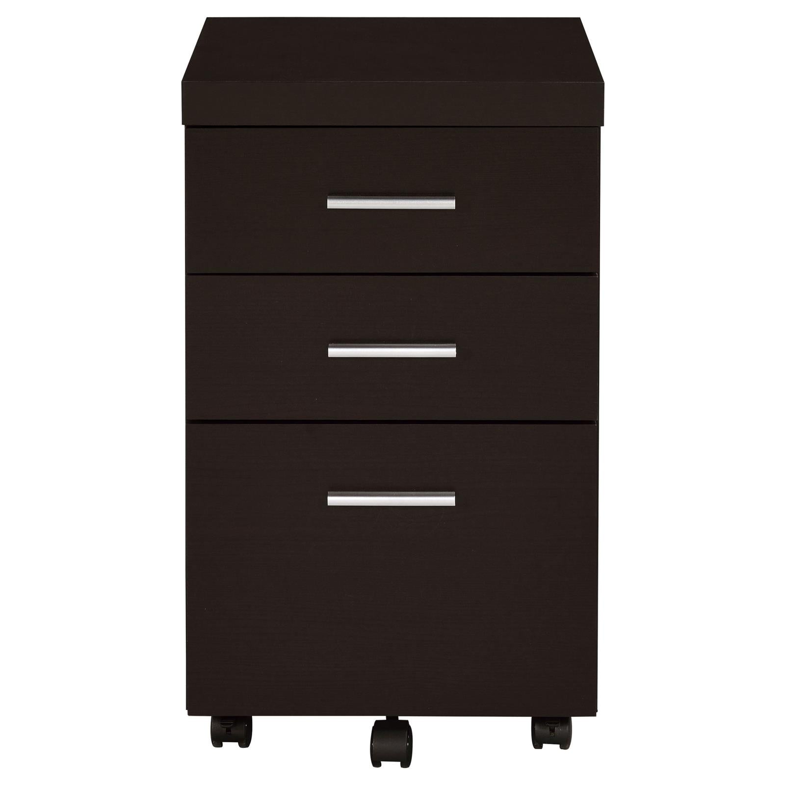 Skeena Cappuccino 3-Drawer Mobile Storage Cabinet - 800903 - Bien Home Furniture &amp; Electronics