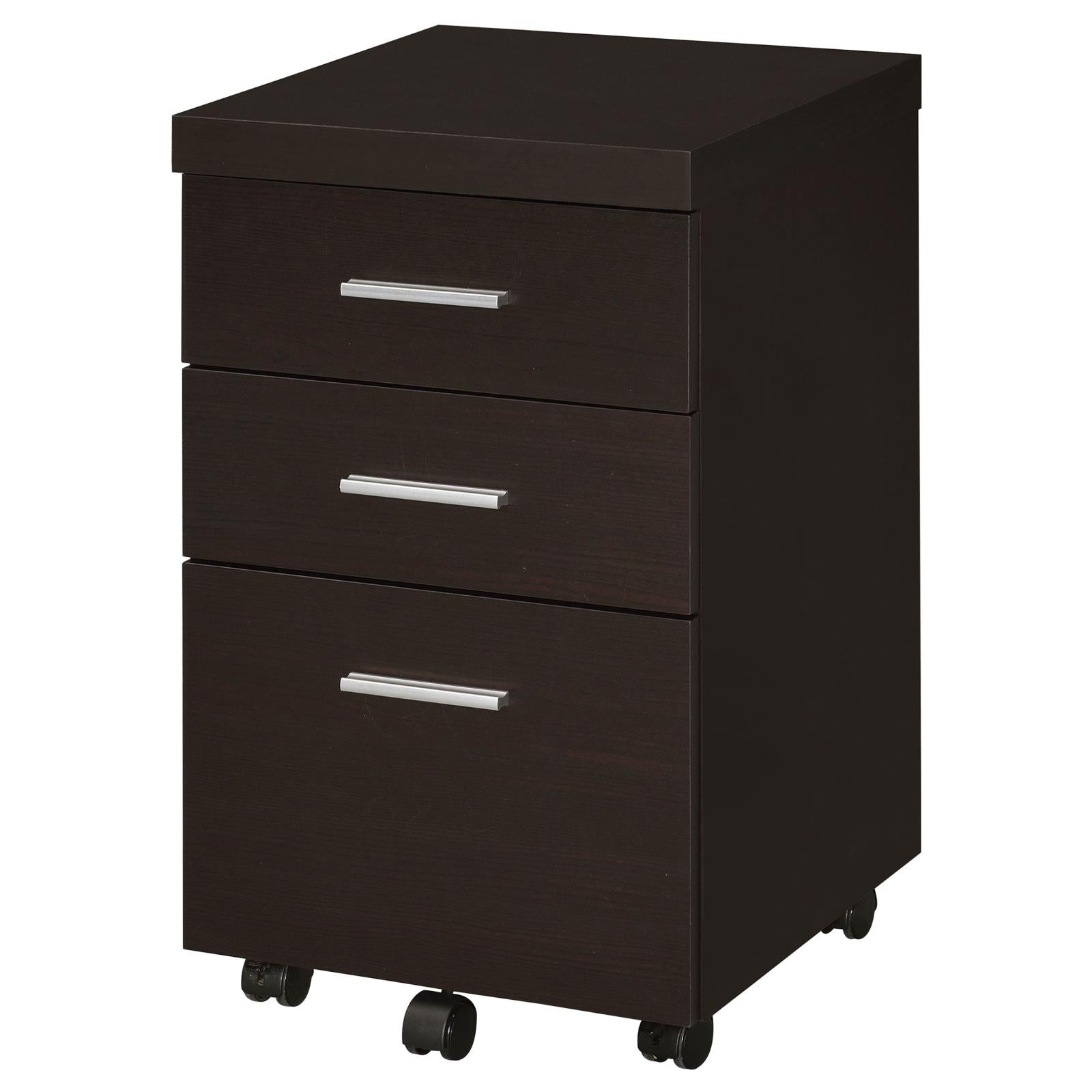 Skeena Cappuccino 3-Drawer Mobile Storage Cabinet - 800903 - Bien Home Furniture &amp; Electronics