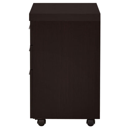 Skeena Cappuccino 3-Drawer Mobile Storage Cabinet - 800903 - Bien Home Furniture &amp; Electronics