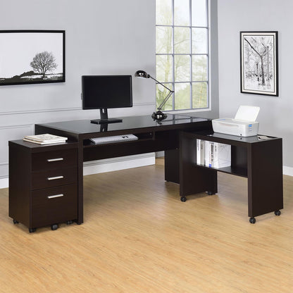 Skeena Cappuccino Computer Desk with Keyboard Drawer - 800901 - Bien Home Furniture &amp; Electronics