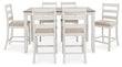 Skempton White/Light 7-Piece Brown Counter Height Set - D394-423 - Bien Home Furniture & Electronics