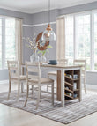 Skempton White/Light Brown 5-Piece Counter Height Set - SET | D394-32 | D394-124(2) - Bien Home Furniture & Electronics
