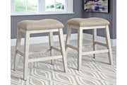 Skempton White/Light Brown Counter Height Barstool, Set of 2 - D394-024 - Bien Home Furniture & Electronics