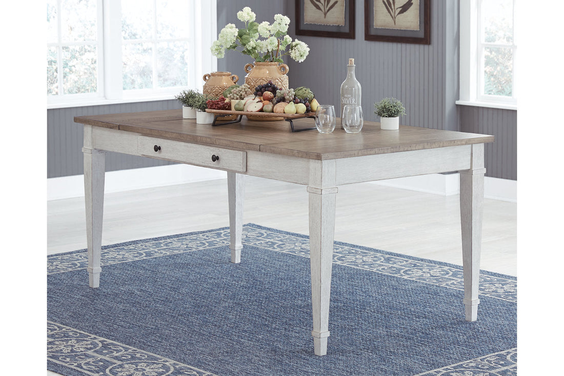 Skempton White/Light Brown Dining Table - D394-25 - Bien Home Furniture &amp; Electronics