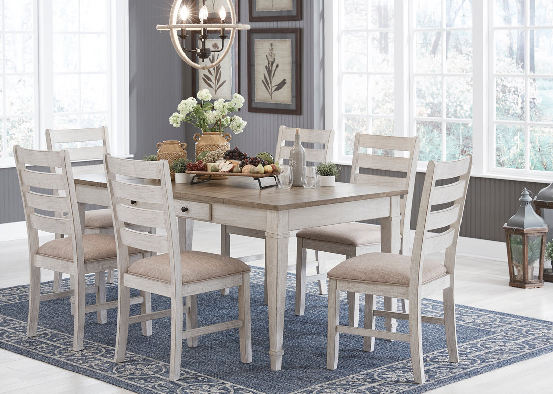 Skempton White/Light Brown Rectangular Dining Set - SET | D394-25 | D394-01(2) - Bien Home Furniture & Electronics
