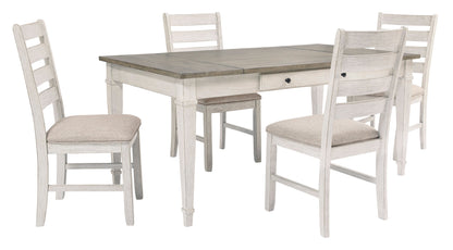 Skempton White/Light Brown Rectangular Dining Set - SET | D394-25 | D394-01(2) - Bien Home Furniture &amp; Electronics