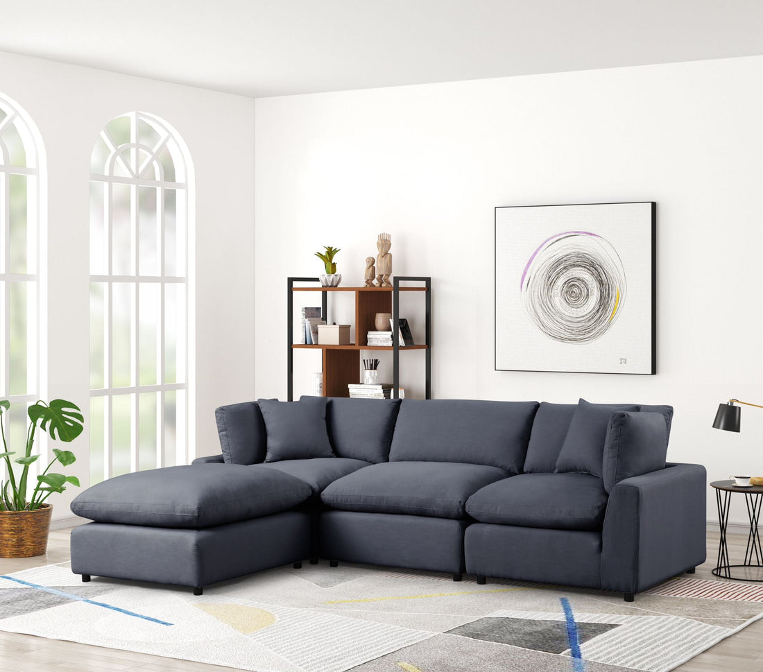 SKY Black Linen Modular Sectional - SKY BLACK LINEN - Bien Home Furniture &amp; Electronics