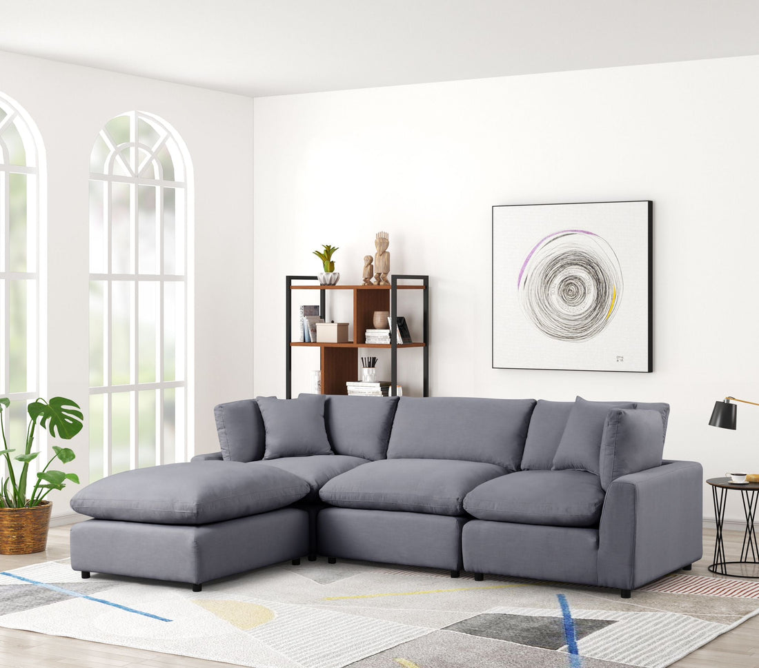 SKY Charcoal Linen Modular Sectional - SKY CHARCOAL LINEN - Bien Home Furniture &amp; Electronics