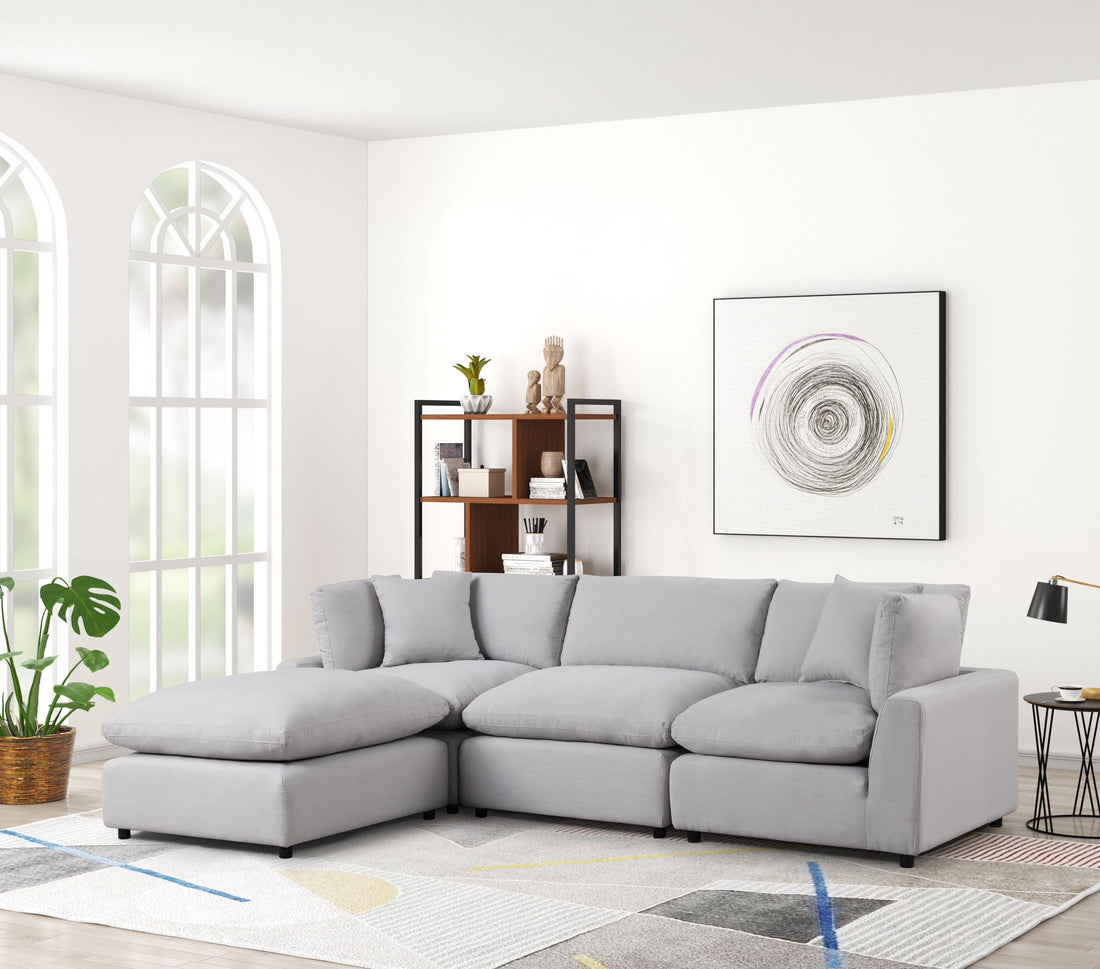 SKY Gray Linen Modular Sectional - SKY GRAY LINEN - Bien Home Furniture &amp; Electronics