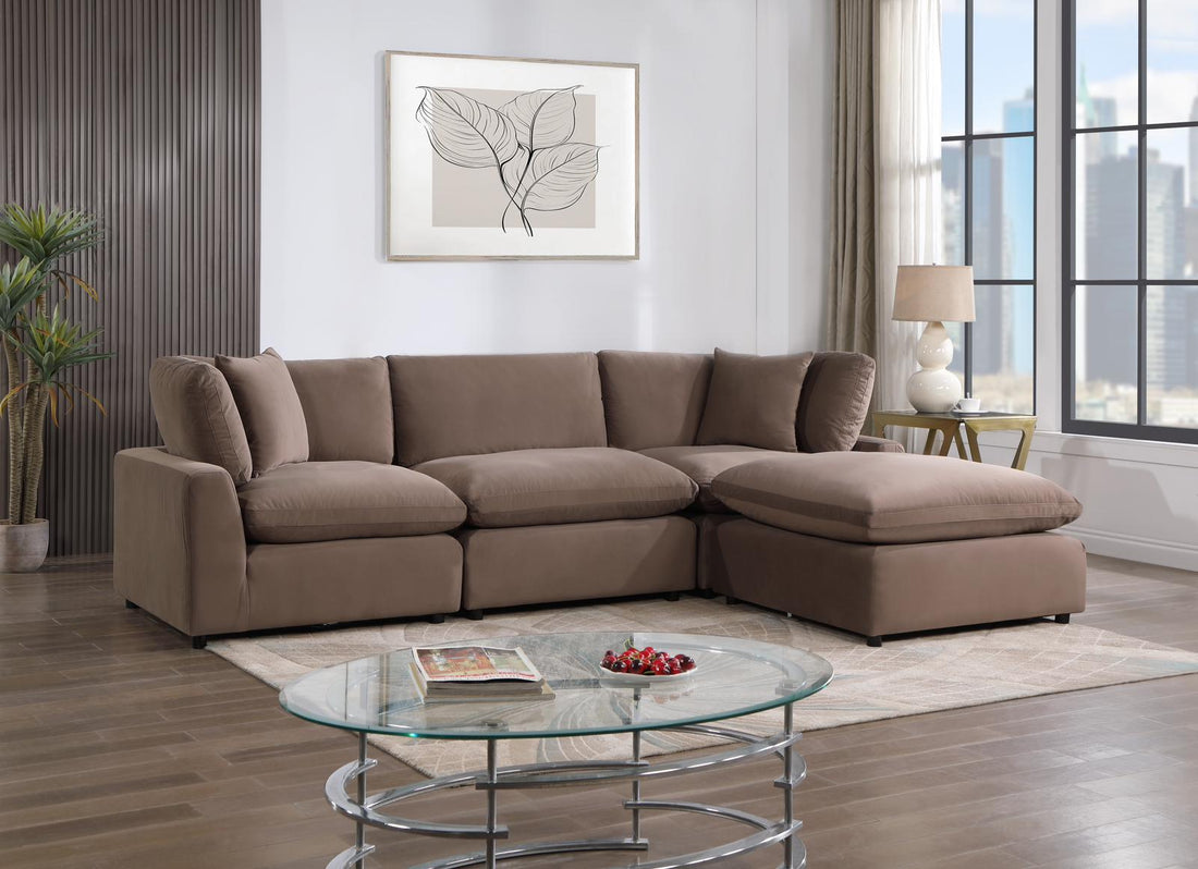 SKY Latte Velvet Modular Sectional - SKY LATTE - Bien Home Furniture &amp; Electronics