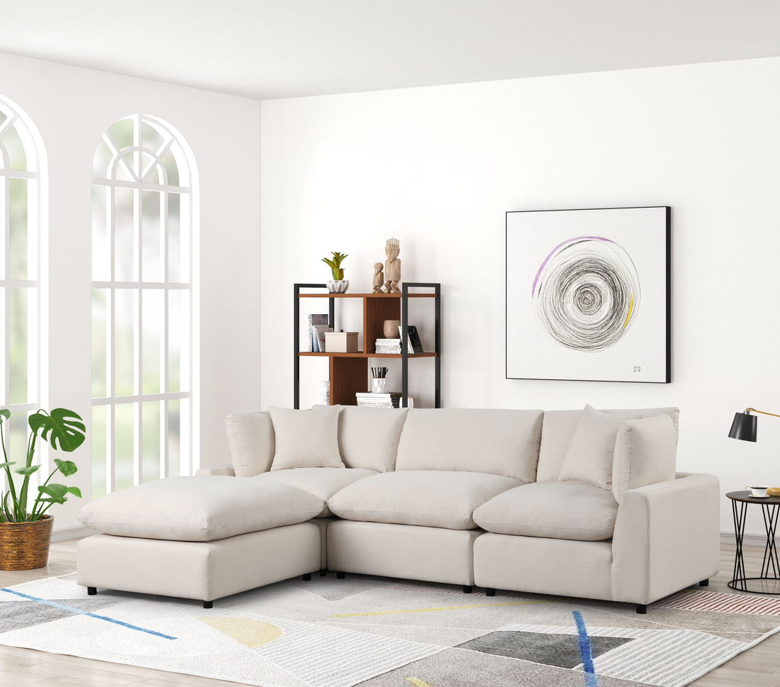 SKY SAND Linen Modular Sectional - SKY SAND LINEN - Bien Home Furniture &amp; Electronics