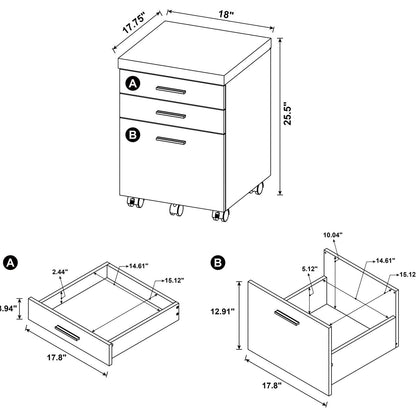 Skylar 4-Piece Desk Set - 800891-S4 - Bien Home Furniture &amp; Electronics